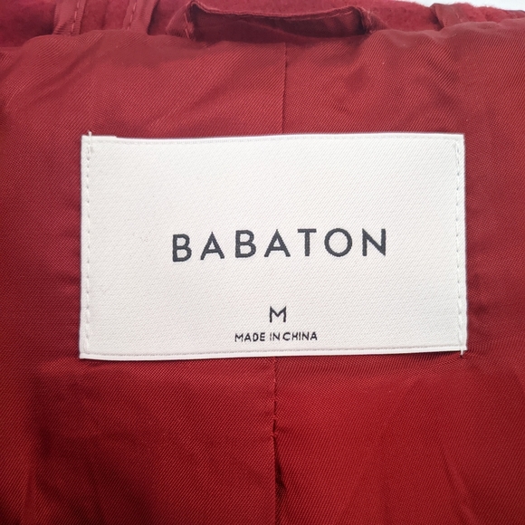 NWT Babaton (Aritzia) Ruby Red Italian Wool & Cashmere Coat - Size Medium - Picture 4 of 9